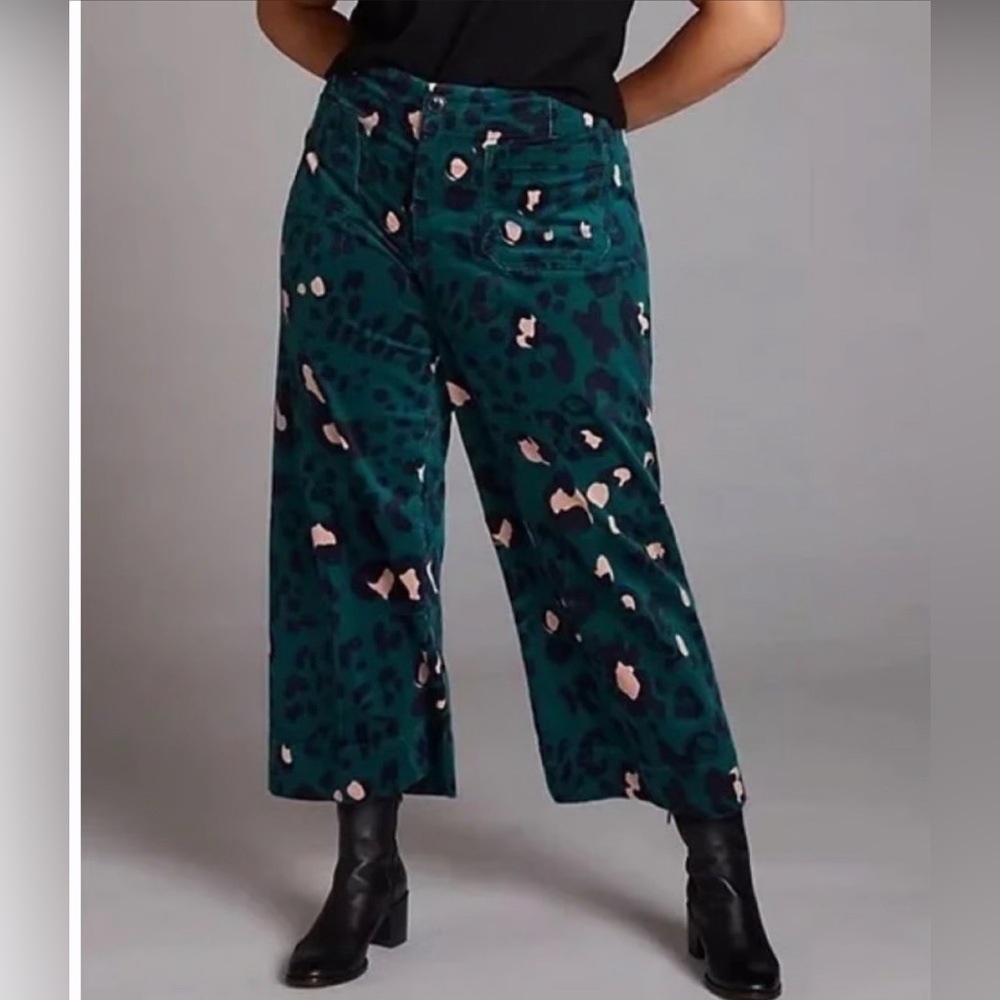 Maeve by Anthropologie Collette wide leg animal print pants